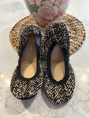 Yosi Samra zebra stripe calf hair ballet flats 8